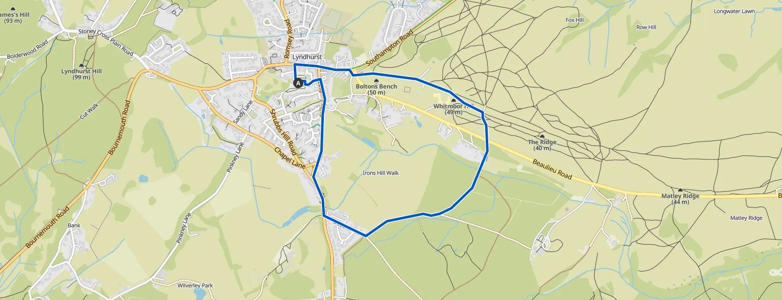 Bolton's Bench & the Bisterne Dragon loop from Lyndhurst — New Forest